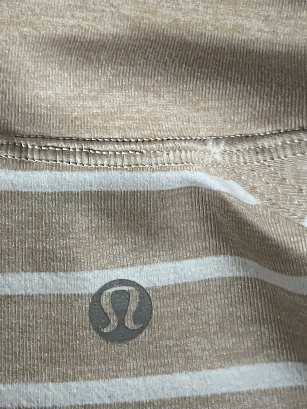 lululemon athletica Beige Striped Bomber Jacket size 10 - Picture 6 of 10